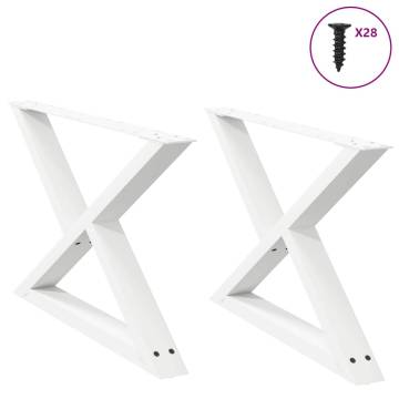 Coffee Table Legs 2 pcs White - Durable Steel Design