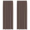 Voile Curtains with Tab Top - Brown | 2 pcs | Hipo Market