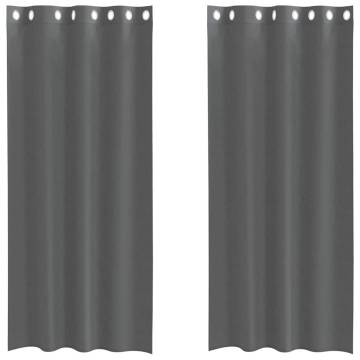 Voile Curtains with Grommets - Dark Grey 140x225 cm | HipoMarket