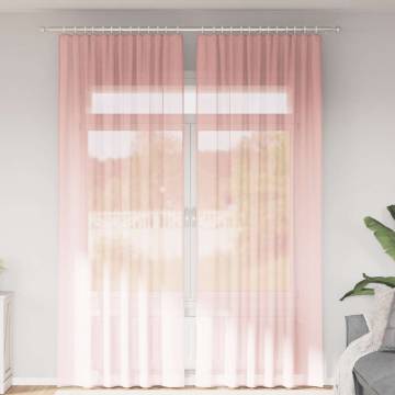 Voile Curtains with Loops - Pink 140x260 cm (2 pcs) | HipoMarket