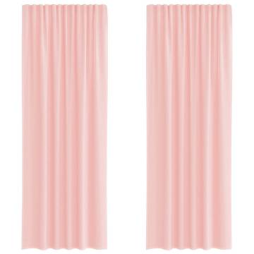 Voile Curtains with Loops - Pink 140x260 cm (2 pcs) | HipoMarket