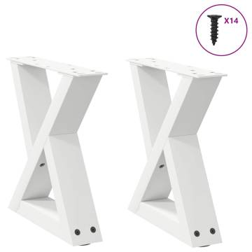 Coffee Table Legs 2 pcs White Steel 30x(30-31.3) cm