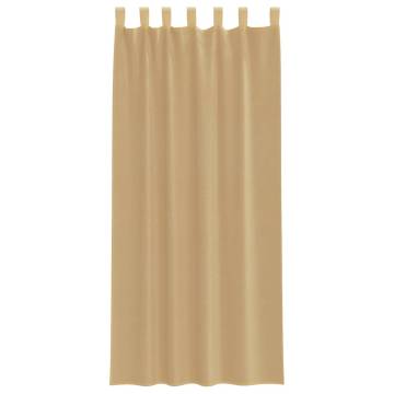 Voile Curtains with Rod Pockets - 2 pcs Sand | HiPoMarket