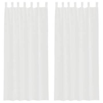 Voile Curtains with Rod Pockets - 2 pcs White | Hipo Market