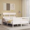 Bed Frame with Headboard White 140x200 cm Solid Wood Colour white Size 140 x 200 cm Model low 