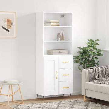 Stylish Highboard White 69.5x34x180 cm | HipoMarket