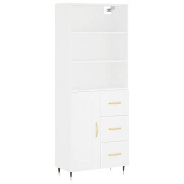 Stylish Highboard White 69.5x34x180 cm | HipoMarket