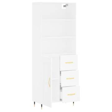 Stylish Highboard White 69.5x34x180 cm | HipoMarket