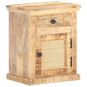 Solid Mango Wood Bed Cabinet - Rustic Style | HipoMarket