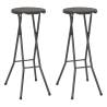  Folding Bar Stools 2 pcs HDPE and Steel Brown Rattan Look Colour brown Quantity in Package 2 