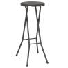 Folding Bar Stools Set of 2 - HDPE & Steel, Rattan Look