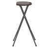 Folding Bar Stools Set of 2 - HDPE & Steel, Rattan Look