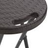 Folding Bar Stools Set of 2 - HDPE & Steel, Rattan Look