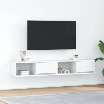 Stylish White TV Cabinets - 2 pcs, Engineered Wood | Hipomarket