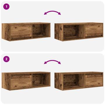 Stylish TV Cabinets - 2 Pcs Old Wood | Hipomarket UK