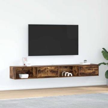 Stylish Smoked Oak TV Cabinets - 2 Pcs | Hipomarket UK