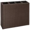 Garden Raised Bed with 4 Pots Poly Rattan Brown Colour brown Quantity in Package 1 Number of pockets 4 