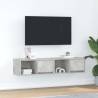 Stylish Concrete Grey TV Cabinets - Set of 2 | HipoMarket