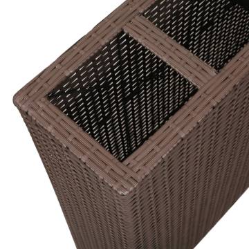 Garden Raised Bed with 4 Pots - Poly Rattan Brown | HipoMarket