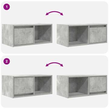 Stylish Concrete Grey TV Cabinets - Set of 2 | HipoMarket