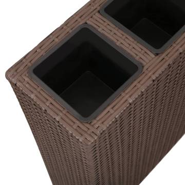 Garden Raised Bed with 4 Pots - Poly Rattan Brown | HipoMarket