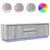 Stylish TV Cabinet with LED Lights - Grey Sonoma 160.5x41x50 cm