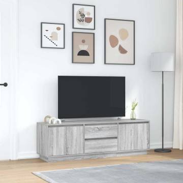 Stylish TV Cabinet with LED Lights - Grey Sonoma 160.5x41x50 cm