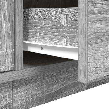 Stylish TV Cabinet with LED Lights - Grey Sonoma 160.5x41x50 cm