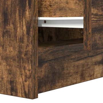 Stylish Smoked Oak Bedside Cabinets with 2 Drawers - 2 pcs