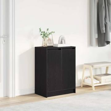 Shoe Cabinet Black Oak - Stylish Storage Solution | Hipo Market