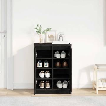 Shoe Cabinet Black Oak - Stylish Storage Solution | Hipo Market