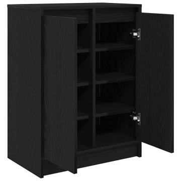 Shoe Cabinet Black Oak - Stylish Storage Solution | Hipo Market