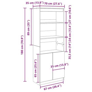 Highboard White 70x35x180 cm - Stylish & Practical Storage