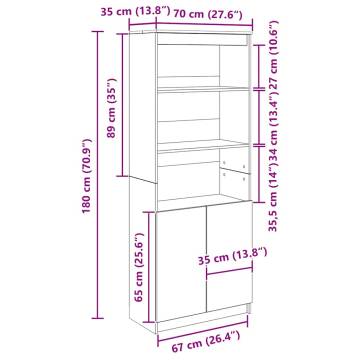 Elegant Highboard Old Wood - 70x35x180 cm | HipoMarket