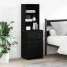 Stylish Black Bedside Cabinet | 39x35x125 cm Engineered Wood