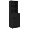 Stylish Black Bedside Cabinet | 39x35x125 cm Engineered Wood