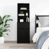 Stylish Black Bedside Cabinet | 39x35x125 cm Engineered Wood