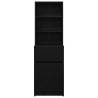 Stylish Black Bedside Cabinet | 39x35x125 cm Engineered Wood