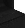 Stylish Black Bedside Cabinet | 39x35x125 cm Engineered Wood