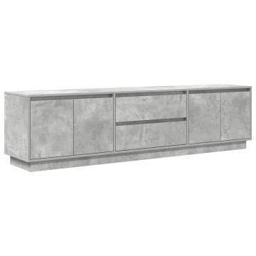 Stylish TV Cabinet with LED Lights - Concrete Grey, 193.5x41cm