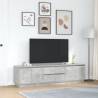 Stylish TV Cabinet with LED Lights - Concrete Grey, 193.5x41cm