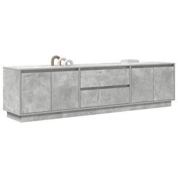 Stylish TV Cabinet with LED Lights - Concrete Grey, 193.5x41cm