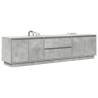 Stylish TV Cabinet with LED Lights - Concrete Grey, 193.5x41cm