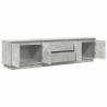 Stylish TV Cabinet with LED Lights - Concrete Grey, 193.5x41cm