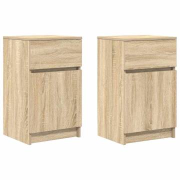 Stylish Sonoma Oak Bedside Cabinets - Set of 2 | HipoMarket UK