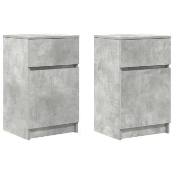 Stylish Bedside Cabinets 2 pcs Concrete Grey | HIPO Market