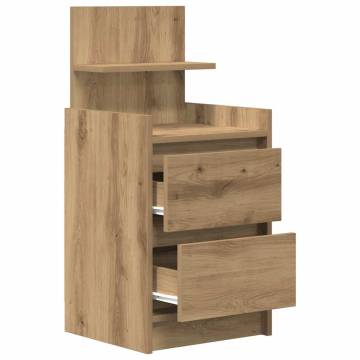 Stylish Artisan Oak Bedside Cabinets with 2 Drawers - Set of 2