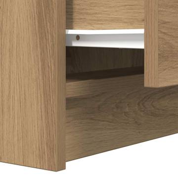 Stylish Artisan Oak Bedside Cabinets with 2 Drawers - Set of 2