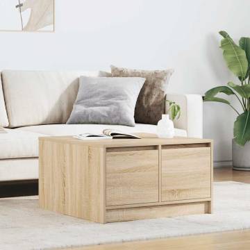 Stylish Coffee Table with Drawers - Sonoma Oak 70.5x70x40 cm