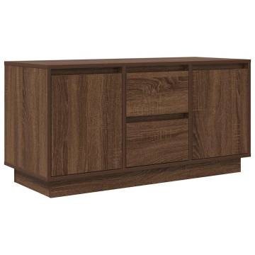 Stylish TV Cabinet with LED Lights - Brown Oak 100x41x50 cm